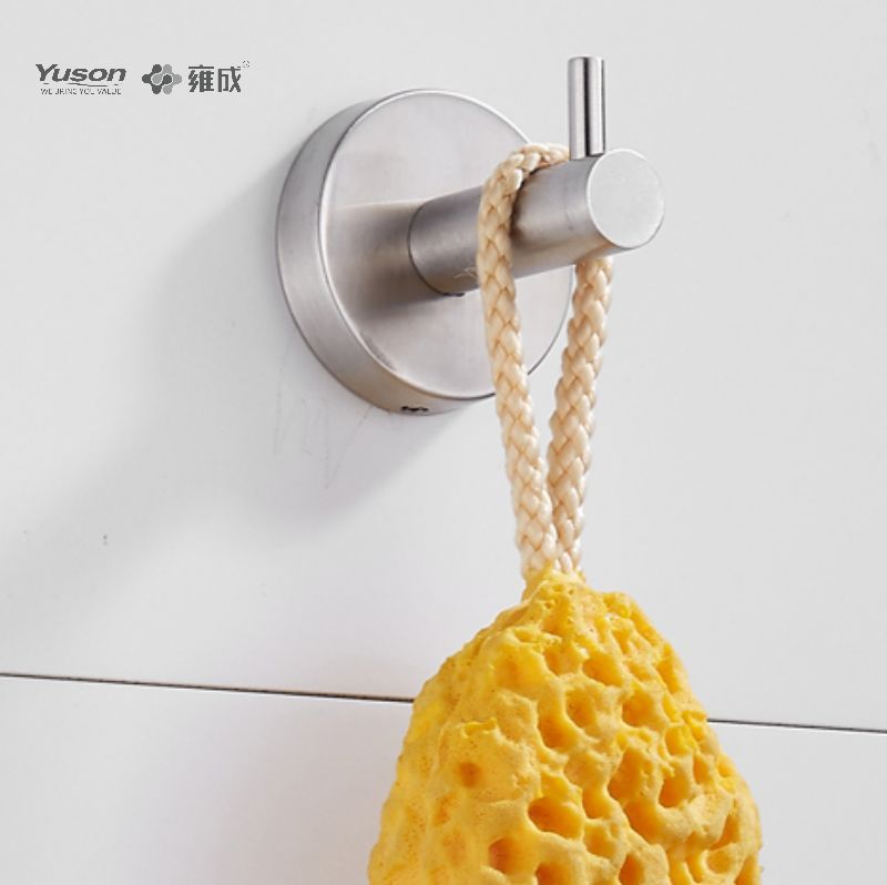 15588 Accessori da bagno Sleek, Porta accappatoio, Gancio porta accappatoio in zinco/ottone/SUS, montato a parete (Serie 15500)
