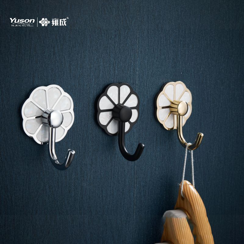 21088 Accessori da bagno Sleek, Porta accappatoio, Gancio porta accappatoio in zinco/ottone/SUS, montato a parete (Serie 21000)