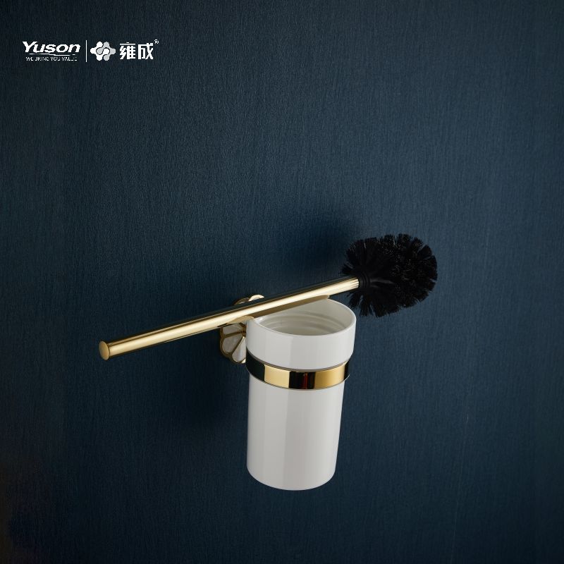 21090 Accessori da bagno eleganti, scopino per WC con tazza in vetro smerigliato/temperato, scopino per WC in zinco/ottone/SUS, montato a parete (serie 21000)