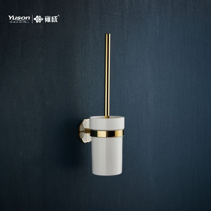 21090 Accessori da bagno eleganti, scopino per WC con tazza in vetro smerigliato/temperato, scopino per WC in zinco/ottone/SUS, montato a parete (serie 21000)