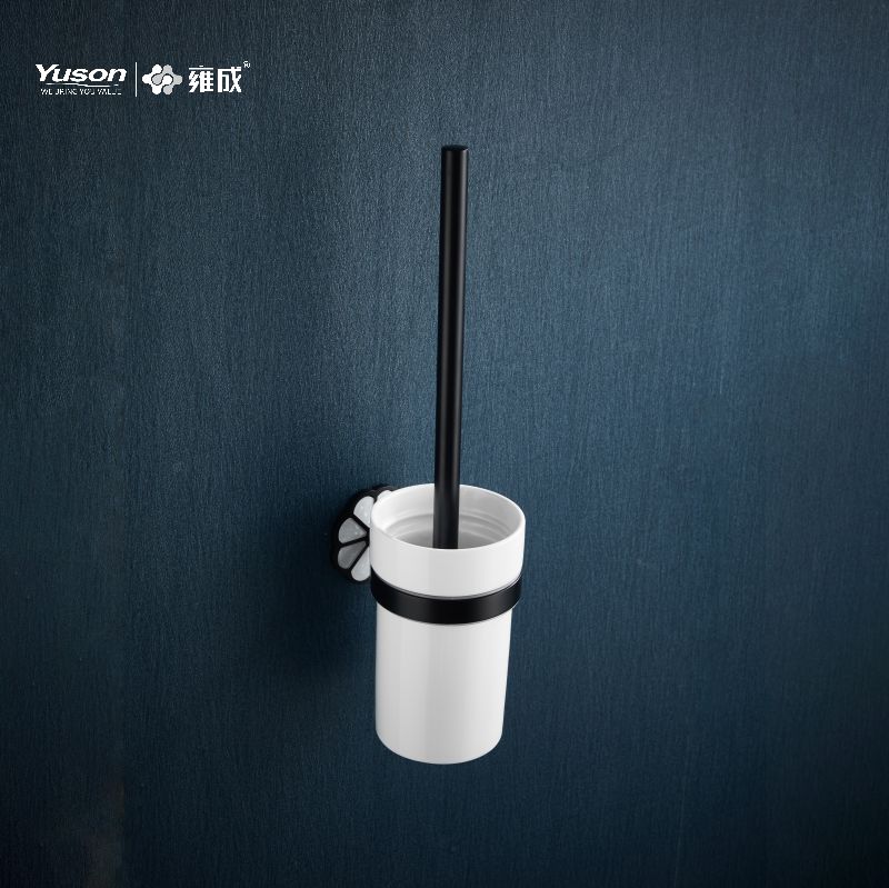 21090 Accessori da bagno eleganti, scopino per WC con tazza in vetro smerigliato/temperato, scopino per WC in zinco/ottone/SUS, montato a parete (serie 21000)