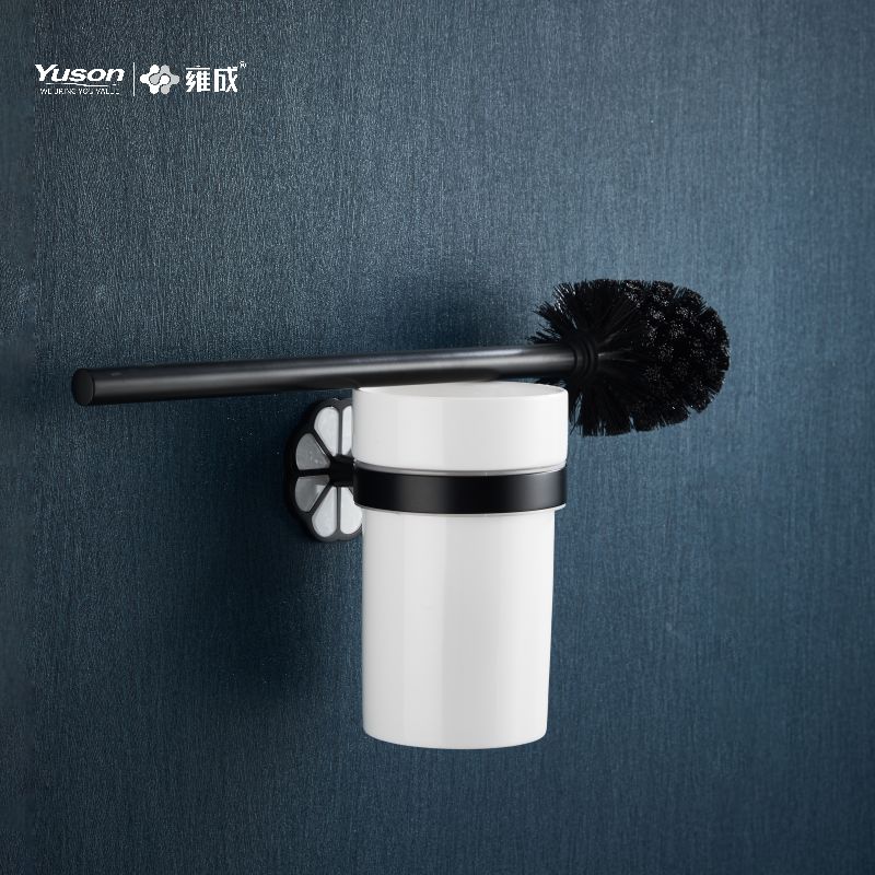 21090 Accessori da bagno eleganti, scopino per WC con tazza in vetro smerigliato/temperato, scopino per WC in zinco/ottone/SUS, montato a parete (serie 21000)
