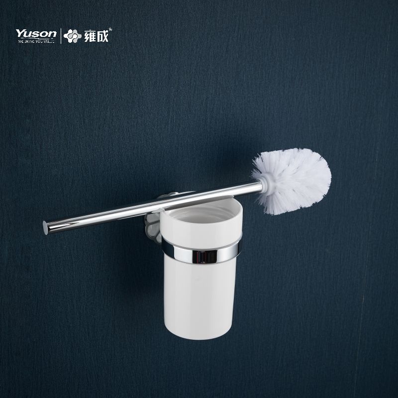 21090 Accessori da bagno eleganti, scopino per WC con tazza in vetro smerigliato/temperato, scopino per WC in zinco/ottone/SUS, montato a parete (serie 21000)