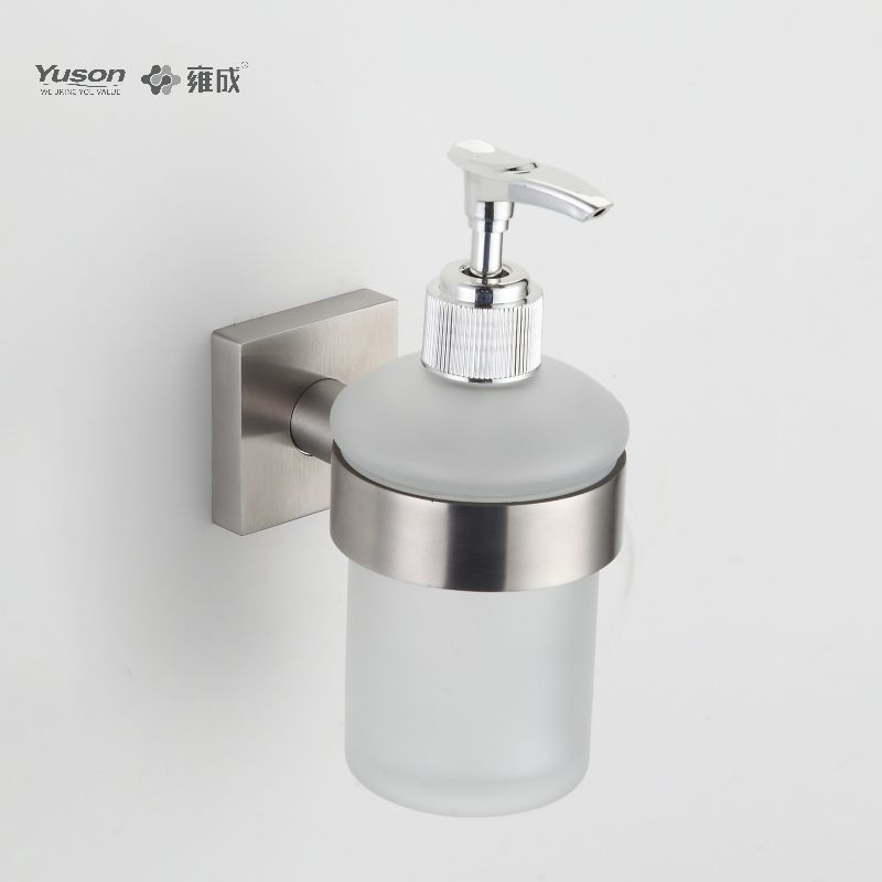 23682 Accessori da bagno eleganti, dispenser di sapone, con tazza in vetro smerigliato/temperato, dispenser di sapone in zinco/ottone/SUS, montato a parete (serie 23600)