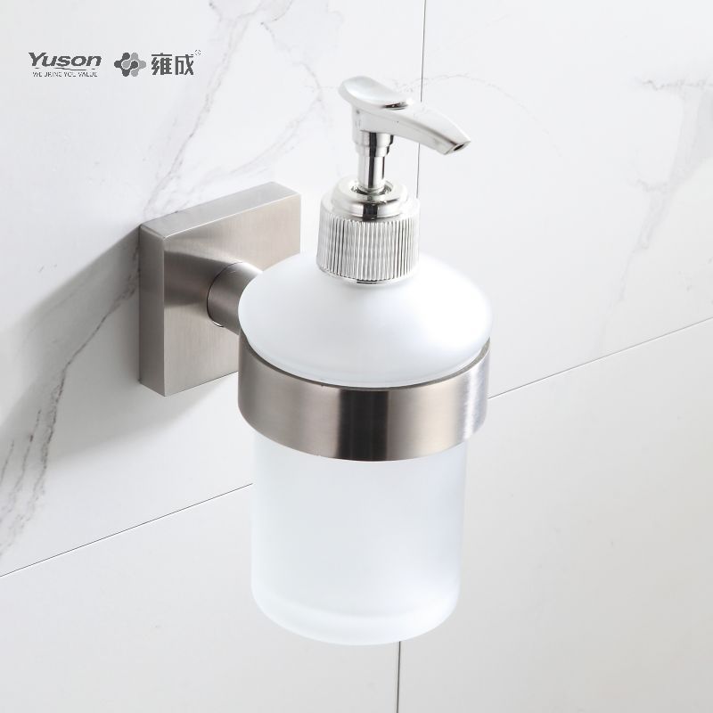 23682 Accessori da bagno eleganti, dispenser di sapone, con tazza in vetro smerigliato/temperato, dispenser di sapone in zinco/ottone/SUS, montato a parete (serie 23600)