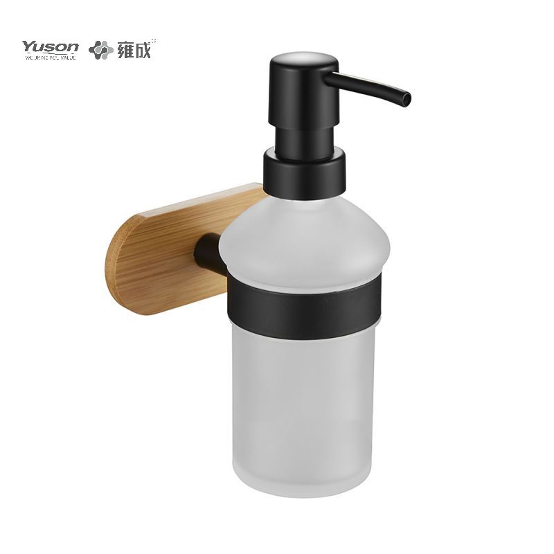 25082 Accessori da bagno eleganti, dispenser di sapone, con tazza in vetro smerigliato/temperato, dispenser di sapone in zinco/ottone/SUS, montato a parete (serie 25000)