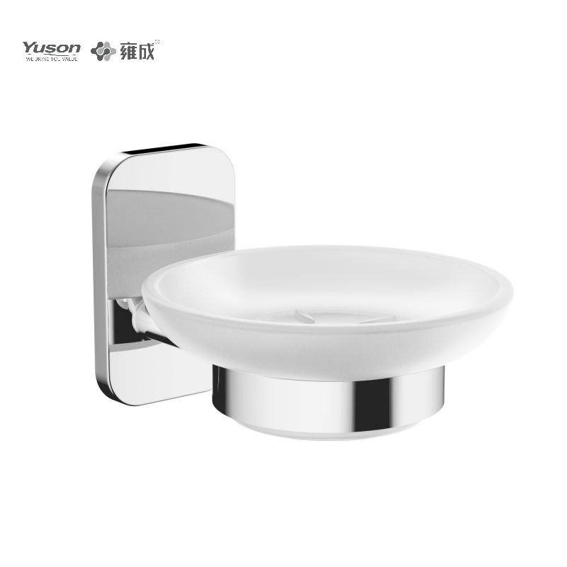 25485 Accessori da bagno eleganti, portasapone, con piatto in vetro, portasapone in zinco/ottone/SUS, montato a parete (serie 25400)