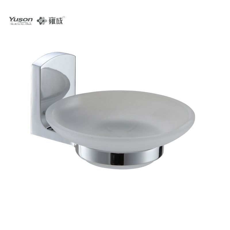 25585 Accessori da bagno eleganti, portasapone, con piatto in vetro, portasapone in zinco/ottone/SUS, montato a parete (serie 25500)