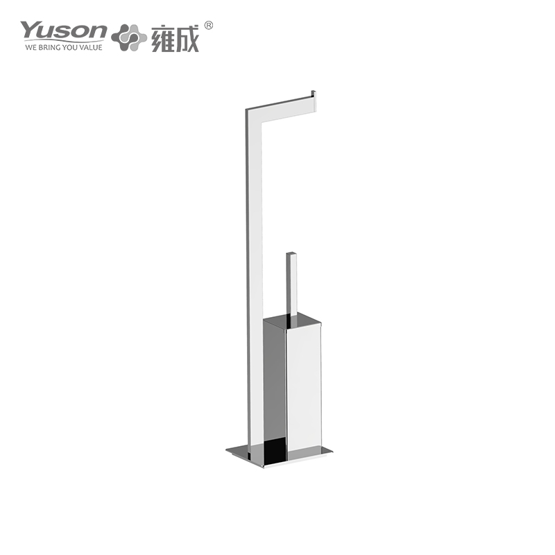 27190A Accessori da bagno eleganti, scopino per WC con tazza in vetro smerigliato/temperato, scopino per WC in zinco/ottone/SUS, montato a parete (serie 27100)