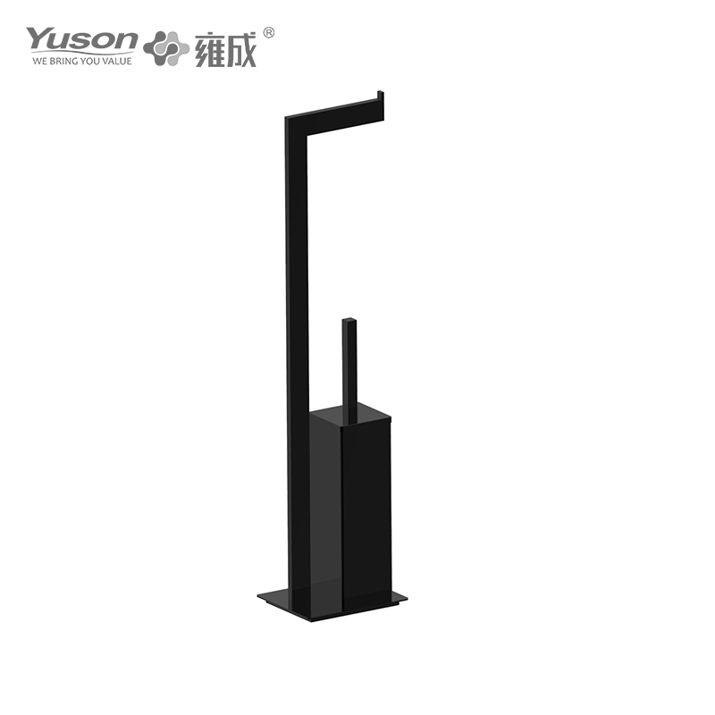 27190A Accessori da bagno eleganti, scopino per WC con tazza in vetro smerigliato/temperato, scopino per WC in zinco/ottone/SUS, montato a parete (serie 27100)