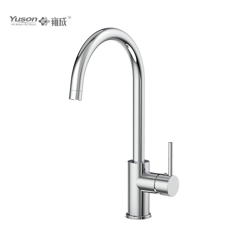 3375S-50 Miscelatore monocomando per lavello da cucina con acqua calda e fredda a parete in acciaio inossidabile